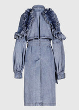 Load image into Gallery viewer, Yunique Denim Ruffle Trench
