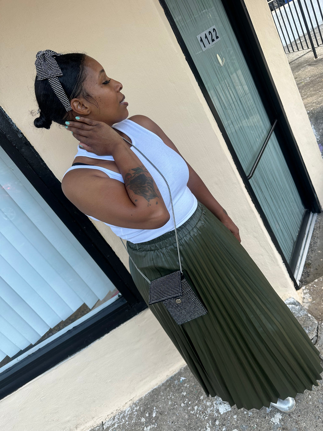 Leather Pleated Skirt