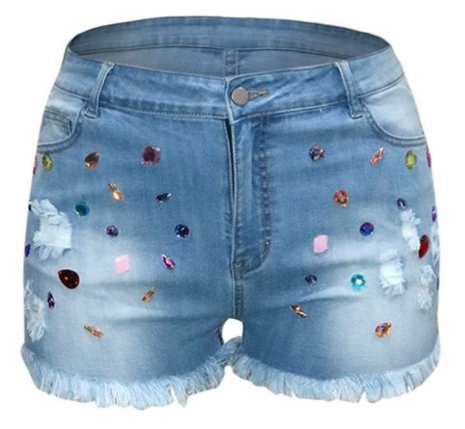 Gems Denim Shorts